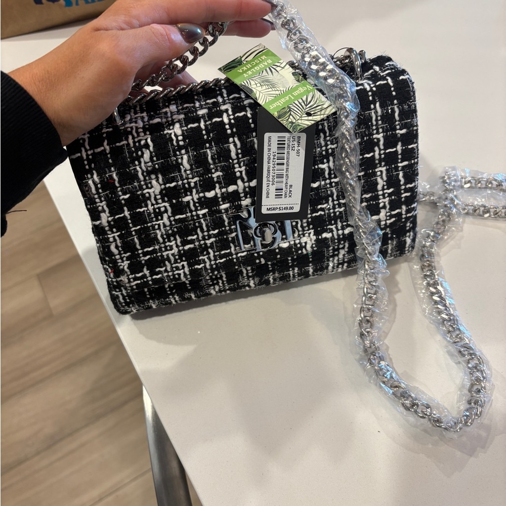 Badgley Mischka Tweed Crossbody Bag